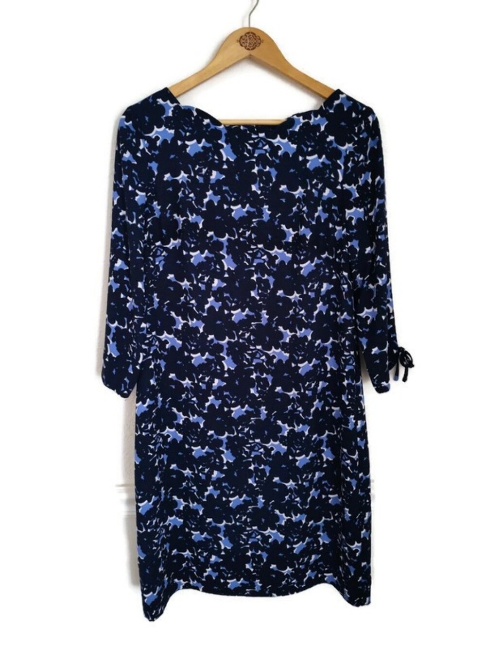 Talbots Navy and Light Blue Floral Shift DressTalbots Size 8/Medium